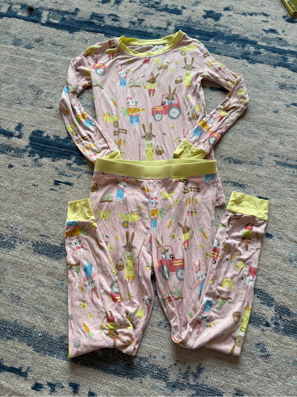 Little Sleepies Hop to It Bunny Farm Bamboo Pajama Set Size 4T